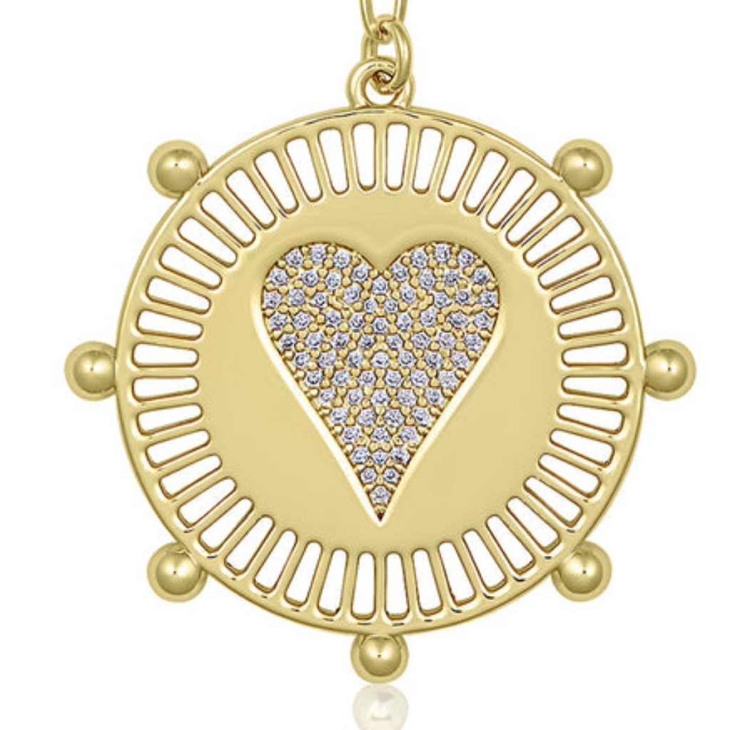 Jennifer Miller Heart Medallion Necklace